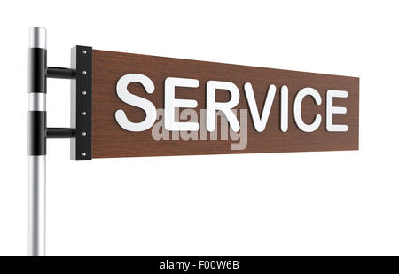 Direction sign with service word Stock Photo