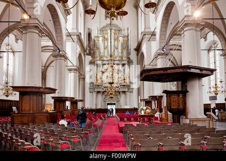 interior  of the protestant Westerkerk in the dutch capital Amsterdam, North Holland, Netherlands Stock Photo