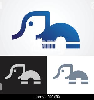 Simplistic Elephant symbol design for logo, emblem, icon or signs. Stock Vector