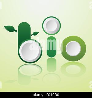 Creative word bio design. Green Environment concept vector EPS10 illustration. Stock Vector