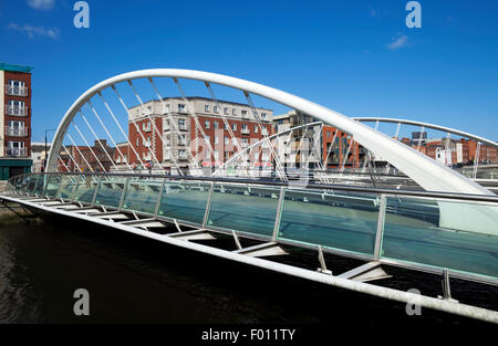 Modern bridge designed by Spanish architect Santiago Calatrava in Stock