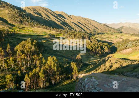 View from Puka Pukara Fortress, Cuzco, Peru Stock Photo