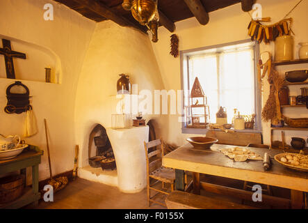 kitchen, Kit Carson House, Taos, New Mexico Stock Photo