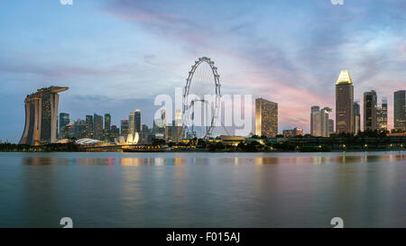 Singapore city in dramatic twilight, Asia. Stock Photo