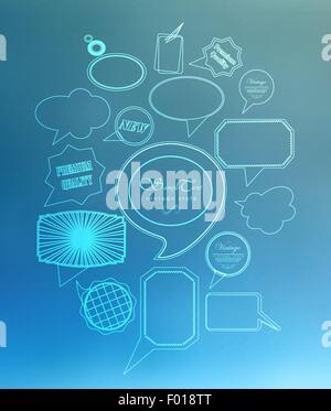 White blank retro speech bubbles isolated vector set. Illustration of ...