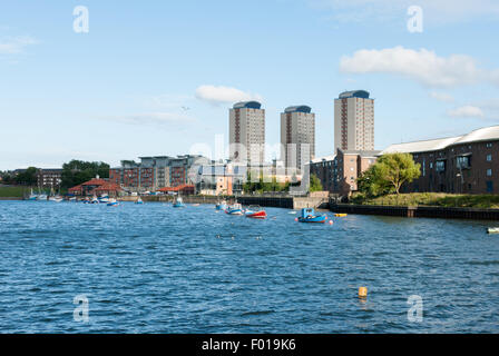 View of the River Wear at Sunderland Looking Towards the Fish Quay Stock Photo