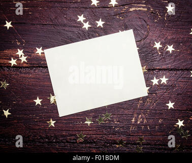 Blank golden paper card on black background, premium business and ...