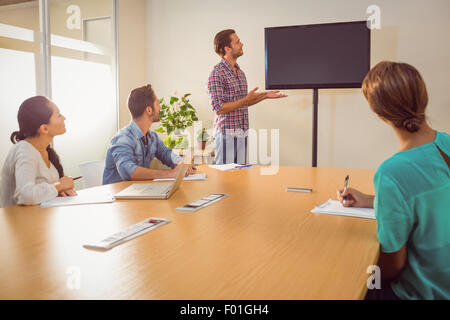 Creative businessman making a presentation Stock Photo