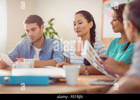 Concentrated business team working together Stock Photo