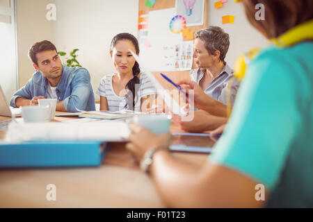 Creative business team discussing in the office Stock Photo
