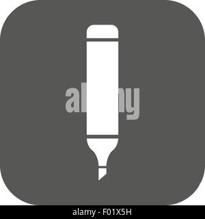 The marker icon. Pen and pencil, highlighter symbol. Flat Stock Vector