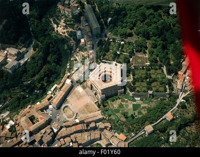 Aerial view of Villa Farnese at Caprarola, province of Viterbo - Lazio region, Italy. Stock Photo