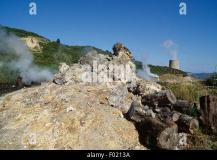 Geysers near Sasso Pisano, Tuscany, Italy. Stock Photo