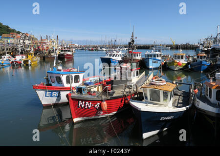 Scarborough fishing boats in harbour Stock Photo
