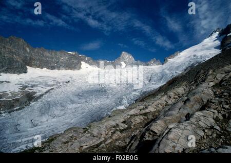 Mont Dolent hills, Mont Blanc Massif, Graian Alps, Valle d'Aosta, Italy. Stock Photo