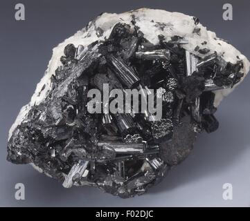 Minerals: Manganite (Manganese Oxide Hydroxide) Stock Photo