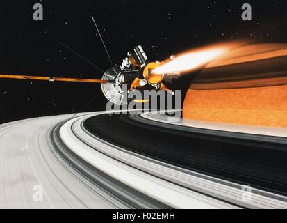 The Cassini-Huygens spacecraft in orbit around Saturn, July-December ...
