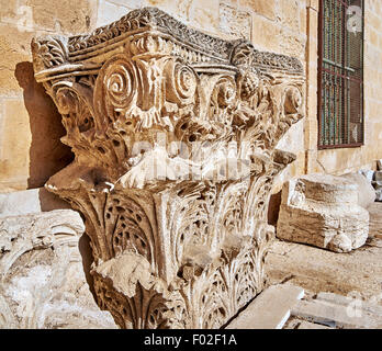 Capital: the top part of antique column or pillar Stock Photo