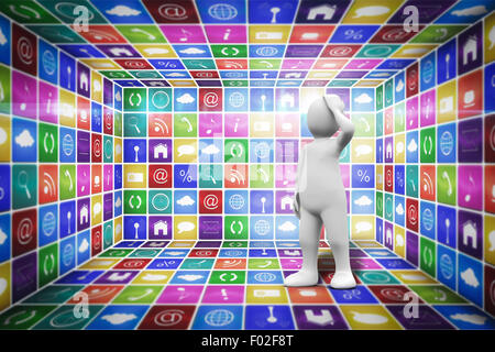 Composite image of white character thinking Stock Photo