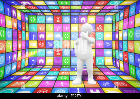Composite image of white character thinking Stock Photo