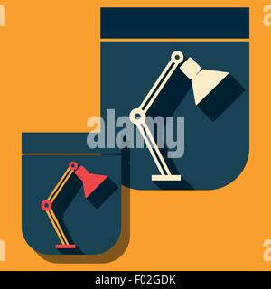 Icon table lamp on a colored background Stock Vector