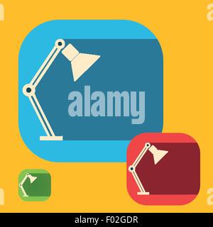 Icon table lamp on a colored background Stock Vector