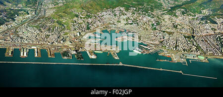 Aerial view of Genoa - Liguria Region, Italy Stock Photo