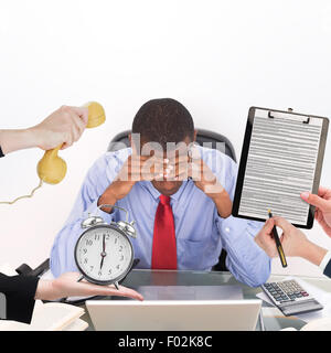 Composite image of hand holding phone Stock Photo