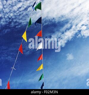 Bunting against the sky Stock Photo