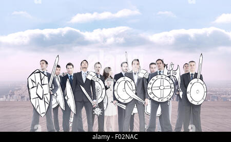 Composite image of corporate army Stock Photo