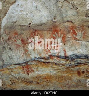Aboriginal cave paintings, Carnarvon National Park, Queensland, Australia. Stock Photo