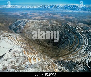 Bingham Canyon Mine, also known as the Kennecott Copper Mine, Utah, United States of America. Stock Photo