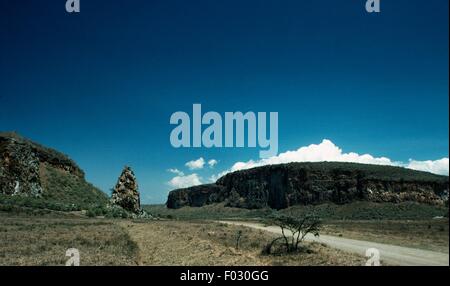 Fischer's Tower, Hell's Gate National Park, Kenya. Stock Photo