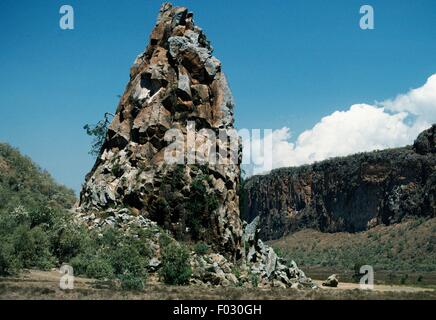 Fischer's Tower, Hell's Gate National Park, Kenya. Stock Photo