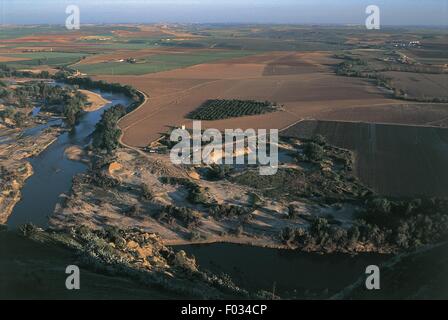 Spain - Andalusia - Almodovar del Rio - Plain of the Guadalquivir River Stock Photo