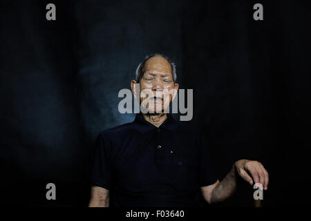 Chn. 17th May, 2013. CHINA - May 17 2013: (EDITORIAL USE ONLY. CHINA OUT)(MINIMUM PRICE: 100 USD) Qiu Bingji: Male, born in 1920 and now lives in Nanning Guangxi. He belonged to 53rd Corp and wounded twice in the war, once in Tengchong in 1944, once in Mangshi in 1944, he was shot in the foot when searching battle field with comrades. It's been 70 years since the Second World War ended and Japan surrendered unconditionally on 15 August 1945, but do you know how we earned the peace and what kind of stories behind these seemingly odinary seniors who pass by on the street? (Credit Image: © SIPA Stock Photo