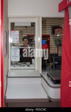 Main style Post Office branch refit and modernization new fortress style counter Stock Photo