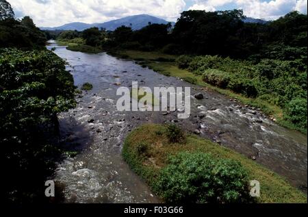 A stretch of Jimenoa River, Armando Bermudez National Park, Dominican Republic. Stock Photo