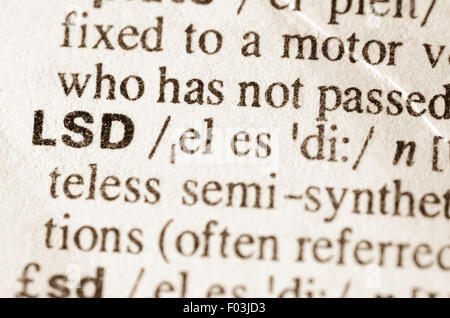 definition of word LSD in dictionary Stock Photo