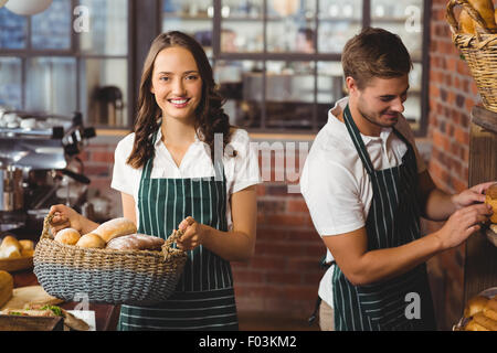 Happy co-workers working with a smile Stock Photo