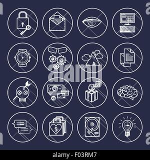 Set of 600 universal modern thin line icons for web and mobile Stock Vector