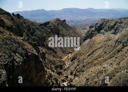 Canyon in the Sierra de Gador, Andalucia, Spain. Stock Photo