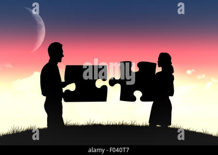 Composite image of businessman talking Stock Photo
