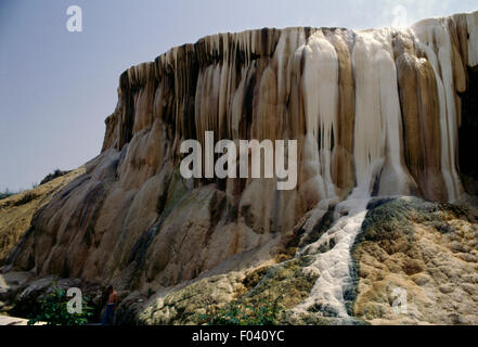 Petrified waterfalls, Hammam Meskhoutine (Hammam Shellala), Guelma, Algeria. Stock Photo