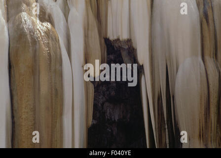 Petrified waterfalls, detail, Hammam Meskhoutine (Hammam Shellala), Guelma, Algeria. Stock Photo