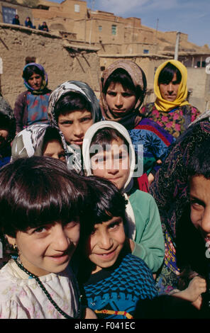 Children in a Kurdish village, Iranian Azerbaijan, Iran. Stock Photo