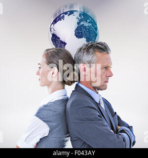 Composite image of business team not talking to each other Stock Photo