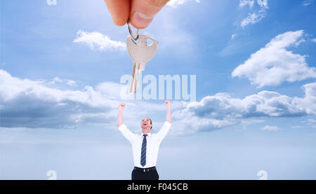 Composite image of padlock standing Stock Photo