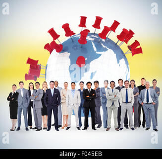 Composite image of business people standing up Stock Photo
