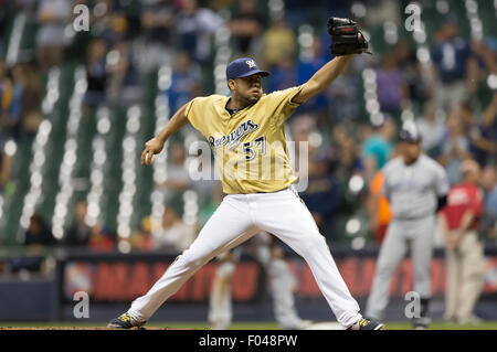 National League Milwaukee Brewers #57 Francisco Rodriguez 2015 MLB